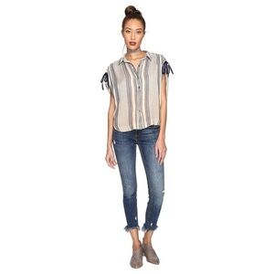 Free People Baby Blues Striped Ombré Shirt